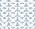 Triangles seamless pattern. Blue and white vector abstract geometric texture Royalty Free Stock Photo