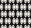 Triangles seamless pattern. Vector abstract black and white geometric texture Royalty Free Stock Photo