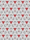 Triangles and spirals abstract pattern