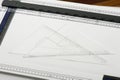 triangles, tool for industrial drawing Royalty Free Stock Photo