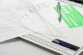 triangles, tool for industrial drawing Royalty Free Stock Photo