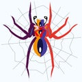 Vector illustration with beautiful and colorful spider