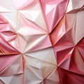 Triangular abstraction in pink, white, and gold, an artistic fusion of soft elegance