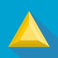 Triangular adamant icon, flat style. Royalty Free Stock Photo