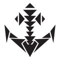 Triangular anchor icon, simple style Royalty Free Stock Photo