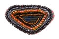 Triangular brooch embroidered beads and bugles Royalty Free Stock Photo