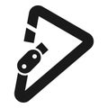 Triangular carabiner icon, simple style