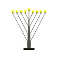 Triangular Chanukiah Hasidic. Jewish holiday Hanukkah. Vector illustration on isolated background.