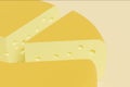 Triangular cheese piece close-up, 3d rendering. Cheese, dairy products illustration, pale color scheme