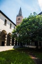 Triangular cloister of an italian church