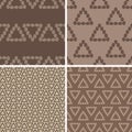 Triangular coffee seamless patterns set