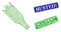 Textured Busted! Stamp Seals and Triangular Mesh Crashed Beer Bottle Icon