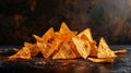 The triangular crispy chips.AI generated image Royalty Free Stock Photo