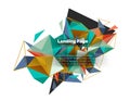 Triangular design abstract background, landing page. Low poly style colorful triangles on white Royalty Free Stock Photo