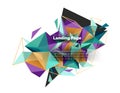 Triangular design abstract background, landing page. Low poly style colorful triangles on white Royalty Free Stock Photo