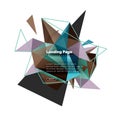Triangular design abstract background, landing page. Low poly style colorful triangles on white Royalty Free Stock Photo