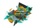 Triangular design abstract background, landing page. Low poly style colorful triangles on white Royalty Free Stock Photo
