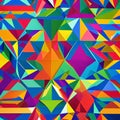 Triangular Dreams: An image of a geometric pattern created with multiple triangles, in vibrant colors and intricate designs5, Ge Royalty Free Stock Photo