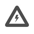 Triangular electricity warning glyph icon