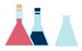 Triangular flasks with liquids vector icon flat isolated Royalty Free Stock Photo