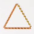 Triangular frame from paper straws for cocktail