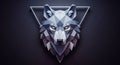 Triangular frame surrounds the wolf enhancing the structured Royalty Free Stock Photo