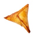 triangular fried empanada cutout on white Royalty Free Stock Photo