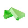 Triangular green paper baking form for cakes