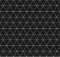 Triangular grid vector seamless pattern. Subtle black and white lines texture Royalty Free Stock Photo