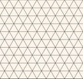 Triangular grid vector seamless pattern. Subtle black and white lines texture Royalty Free Stock Photo
