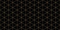 Triangular grid vector seamless pattern. Subtle thin golden lines texture Royalty Free Stock Photo