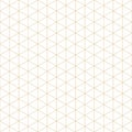 Triangular grid vector seamless pattern. Subtle thin golden lines texture Royalty Free Stock Photo