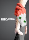 Triangular hold hands,help sign in syria Royalty Free Stock Photo