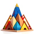 Triangular house, wooden toys, for children, eco-friendly, handmade, Montessori, for children\'s development, colourin