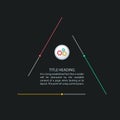 Triangular infographics, three step process, multicolor infographics template for corporate business presentations