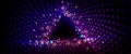 Triangular light tunnel background for disco party