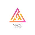 Triangular maze logotype