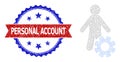 Triangular Mesh Man Settings Icon and Grunge Bicolor Personal Account Stamp Seal Royalty Free Stock Photo