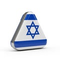 Triangular Metal Tin with Israel Flag Design and Star of David Magen David symbol Royalty Free Stock Photo