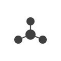 Triangular molecular structure vector icon