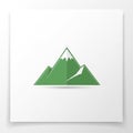 Triangular mountains with white snowcaps depicted on a plain white Royalty Free Stock Photo