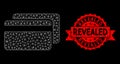Triangular Network Mesh Credit Cards Picture with Textured Revealed Stamp Royalty Free Stock Photo