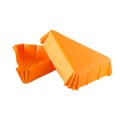 Triangular orange paper baking form for cakes