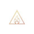 The design is simple and minimalist, representing caution or flammability Royalty Free Stock Photo