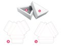 Triangular packaging box and lid die cut template