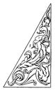 Triangular Panel is a antic pattern, it is lower right side corner, vintage engraving