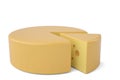 Triangular piece of cheese cheese icon.3D illustration.