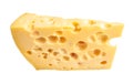 Triangular piece of swiss cheese with holes cutout
