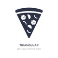 triangular pizza slice icon on white background. Simple element illustration from Food concept Royalty Free Stock Photo