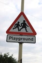 Triangular Playground sign with Playground lettering UK